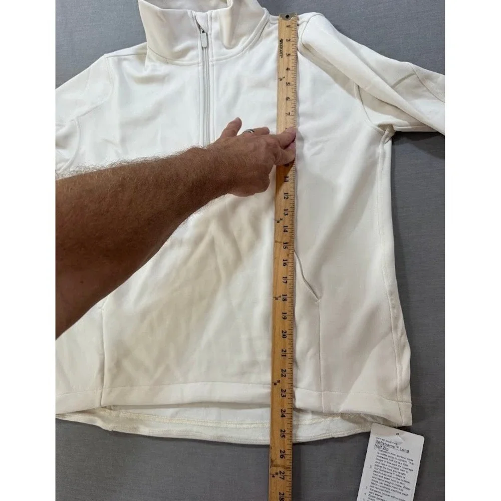 Lululemon‎ Softstreme Half Zip Pullover Brushed Cream Athletic Sweatshirt Size S